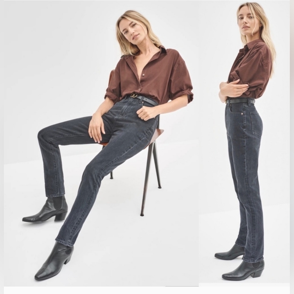 NWOT Aritzia Denim Forum The Nina Super High Rise Cigarette 30L Size 27 - Picture 2 of 12